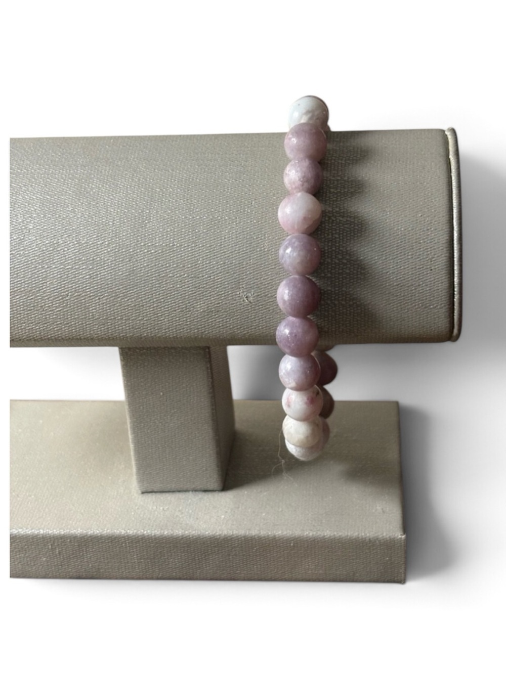 Hand Crafted Lilac Kunzite Gemstone Beaded Stretch Bracelet
